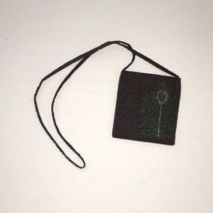 Brown beaded bag